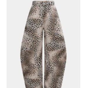 Leopard Print Barrel Jeans Sz L